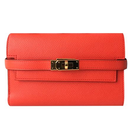 Hermes Kelly Wallet Orange 